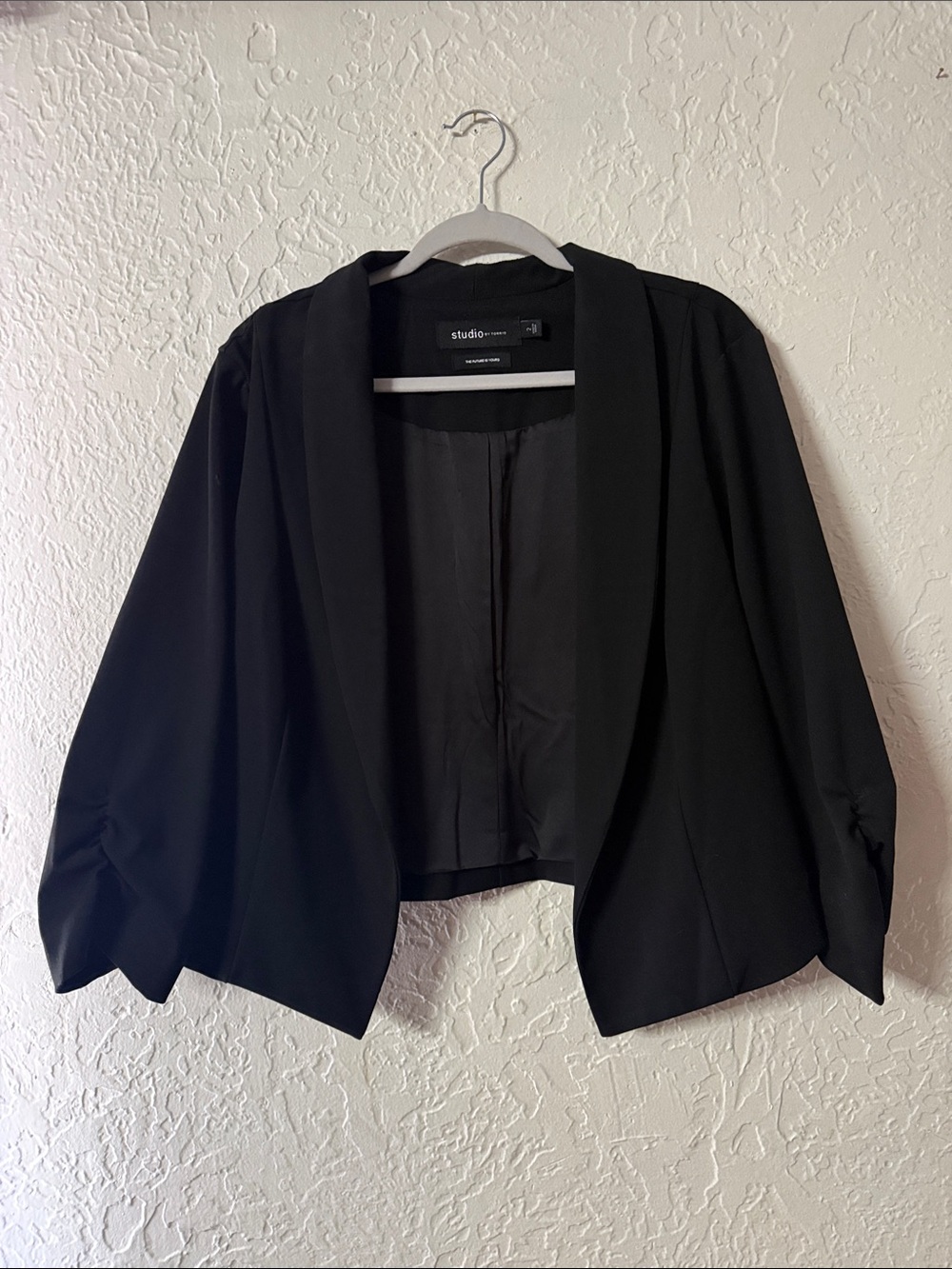 torrid Black Open-Front Cropped Blazer Jacket